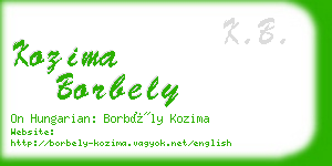 kozima borbely business card